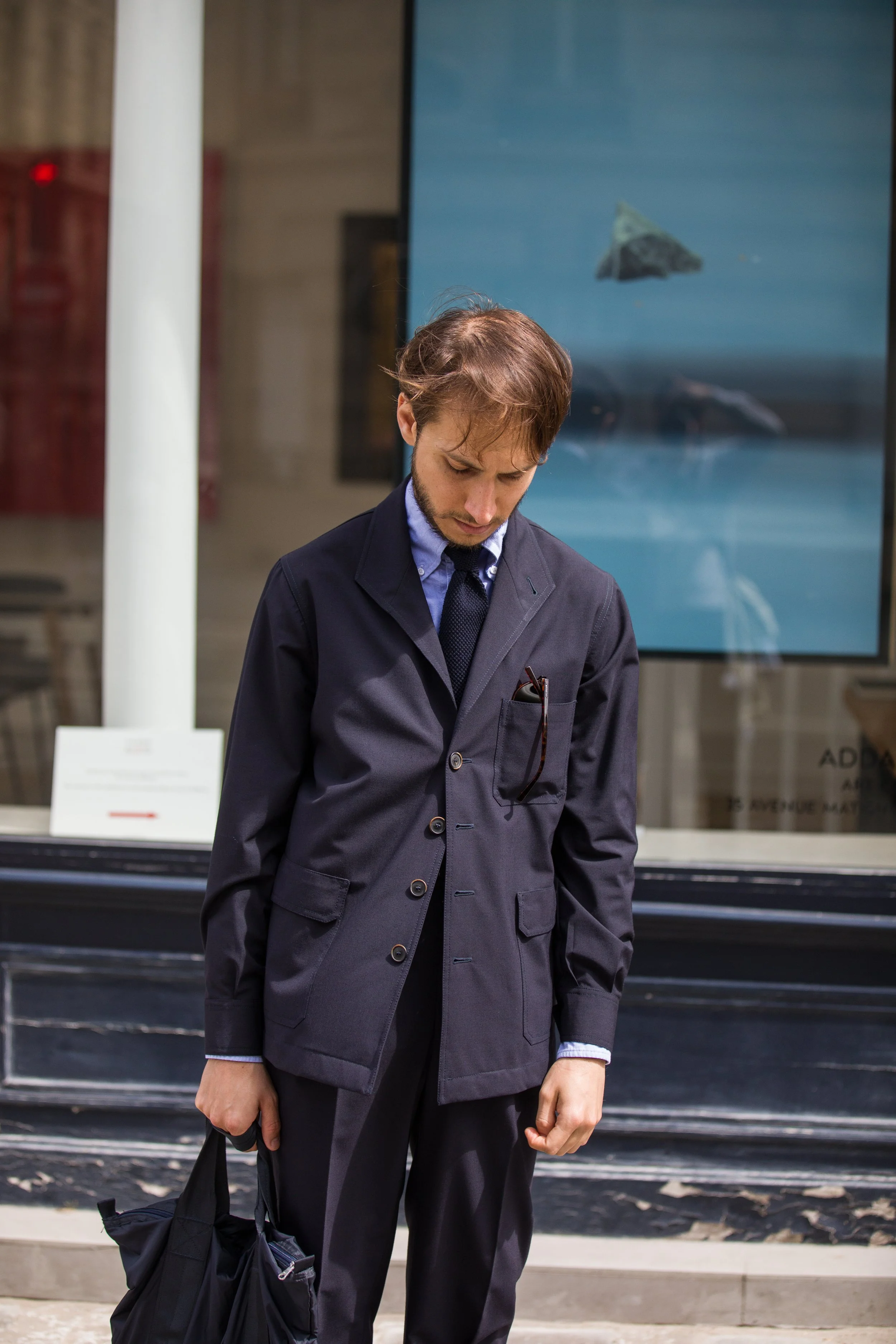 B*d様 Justo Gimeno TEBA JAKCKET Tomorrowl Justo Gimeno Navy Linen Teba Jacket (NOS) HKD 3,575 USD 461 Size